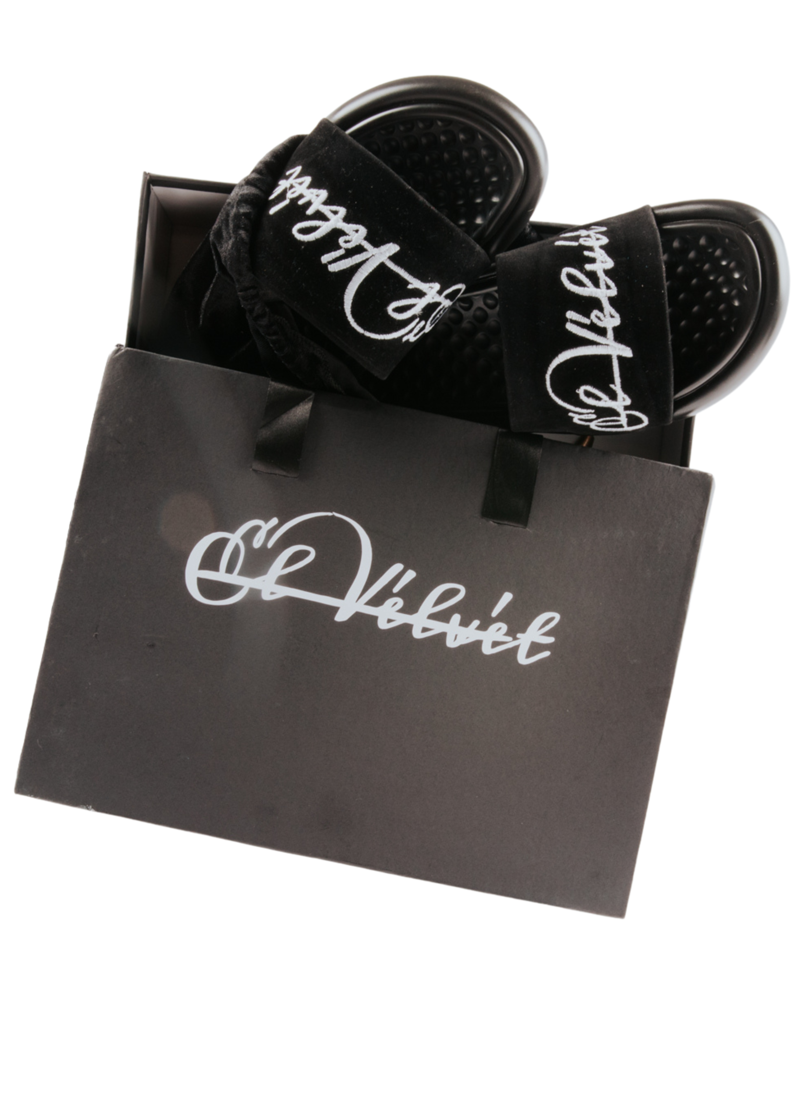 Black Velvet CHUNKS Slides - Men & Women