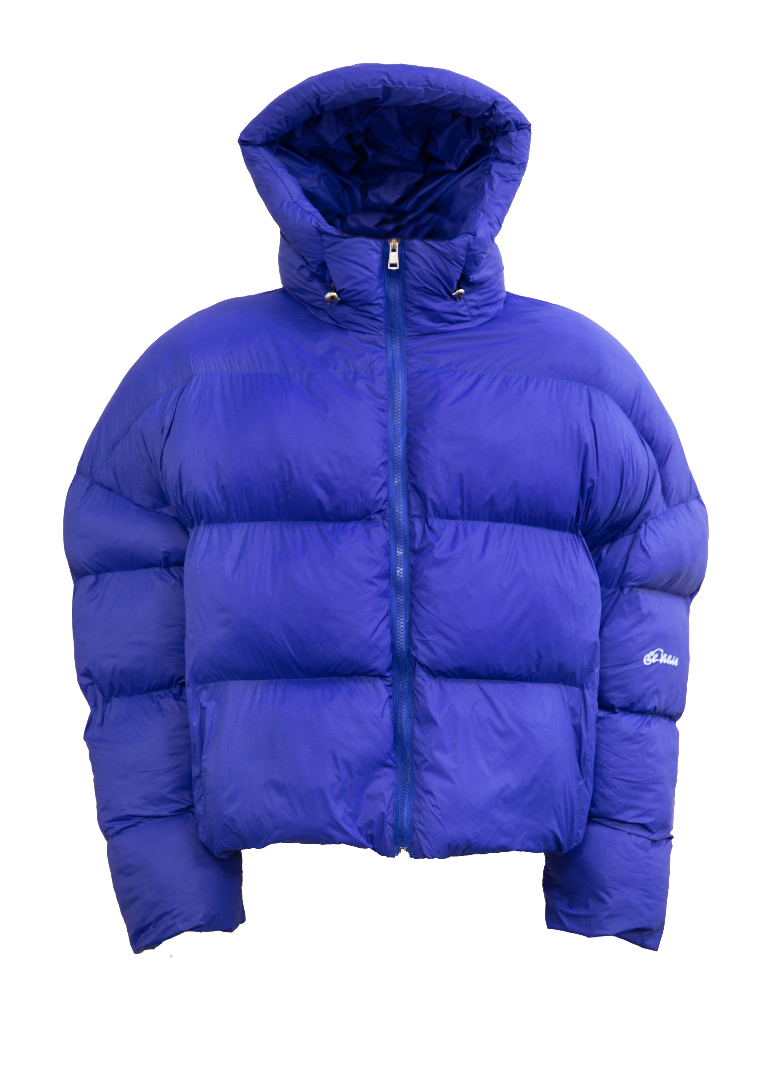 ROYAL BLUE SHEPHERD CROPPED BUBBLE JACKET