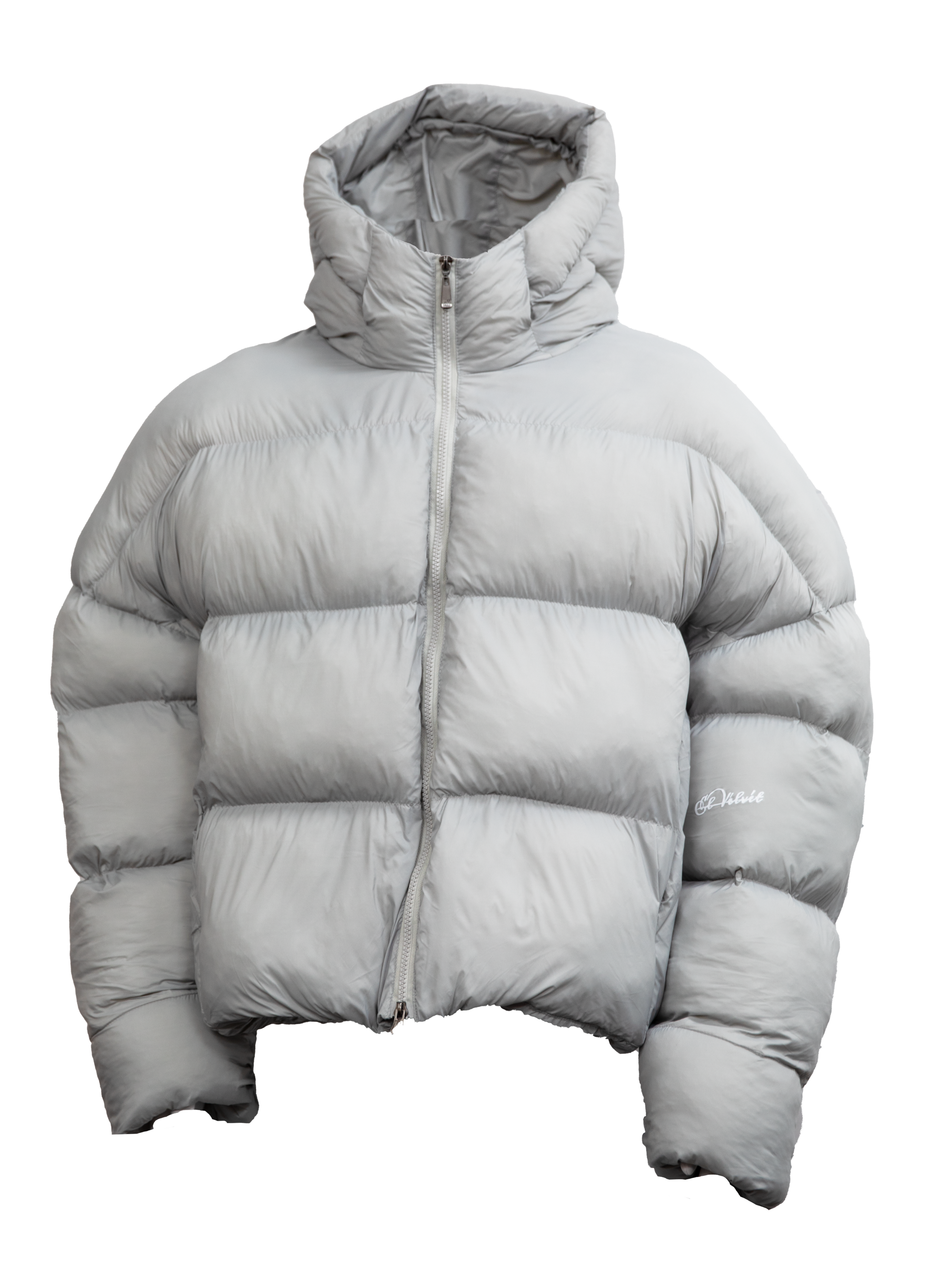 GREY SHEPHERD CROPPED BUBBLE JACKET