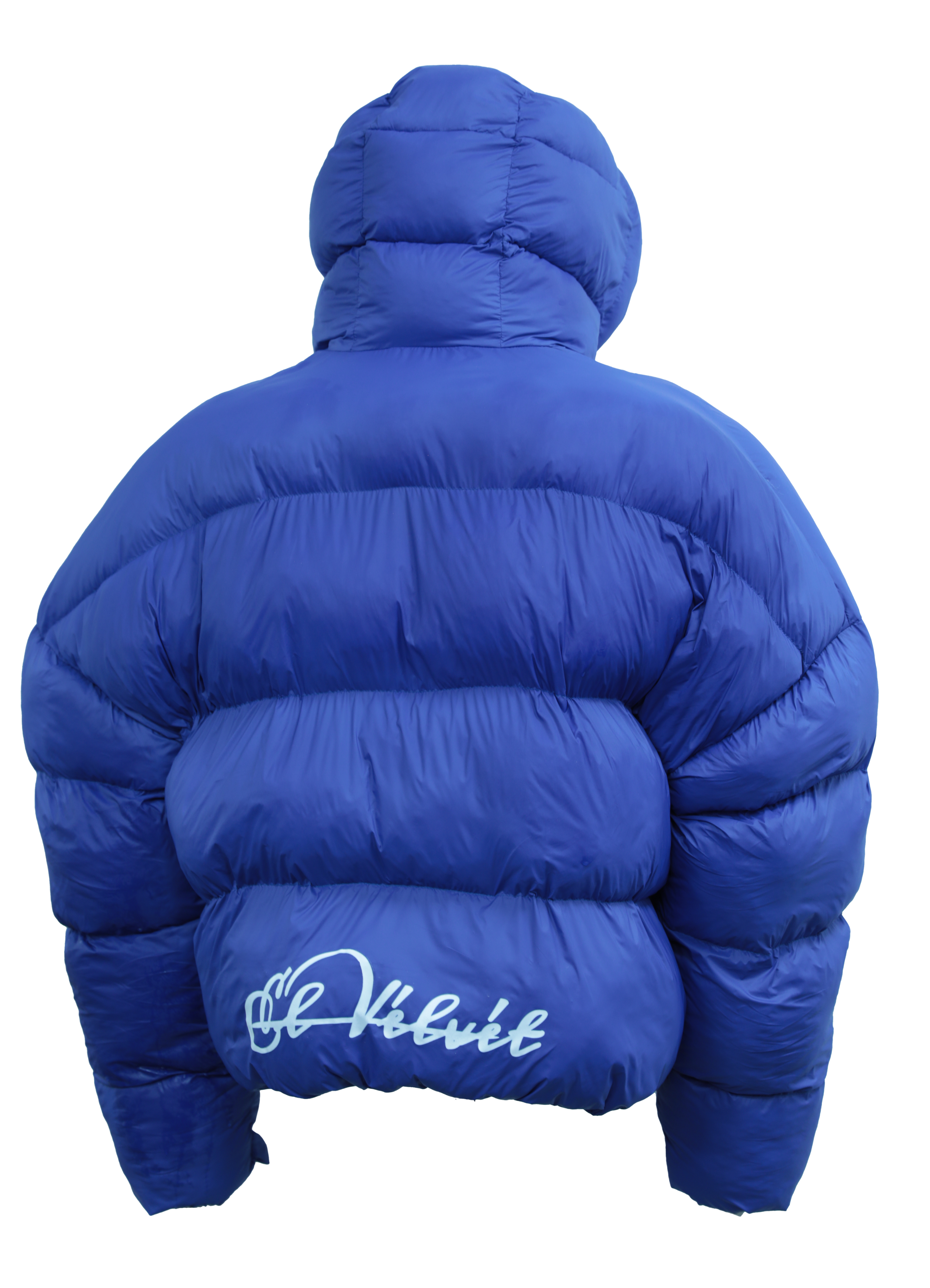 ROYAL BLUE SHEPHERD CROPPED BUBBLE JACKET