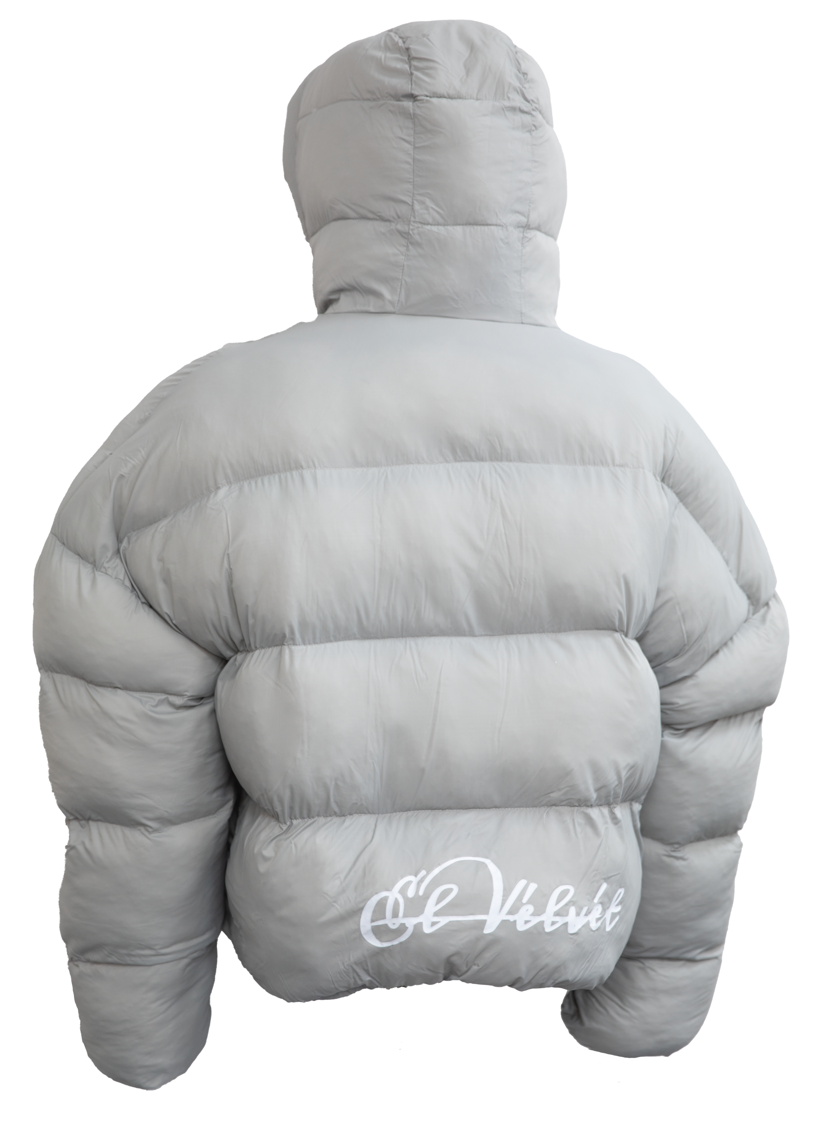 GREY SHEPHERD CROPPED BUBBLE JACKET