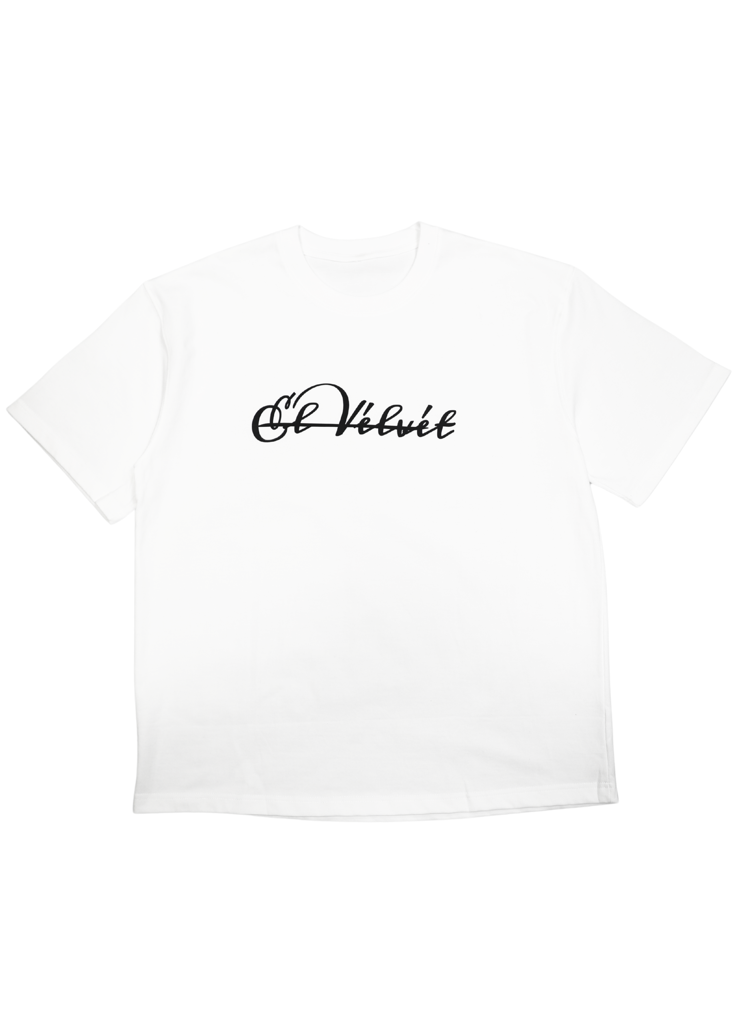 White El Velvet Basic Oversized T Shirt