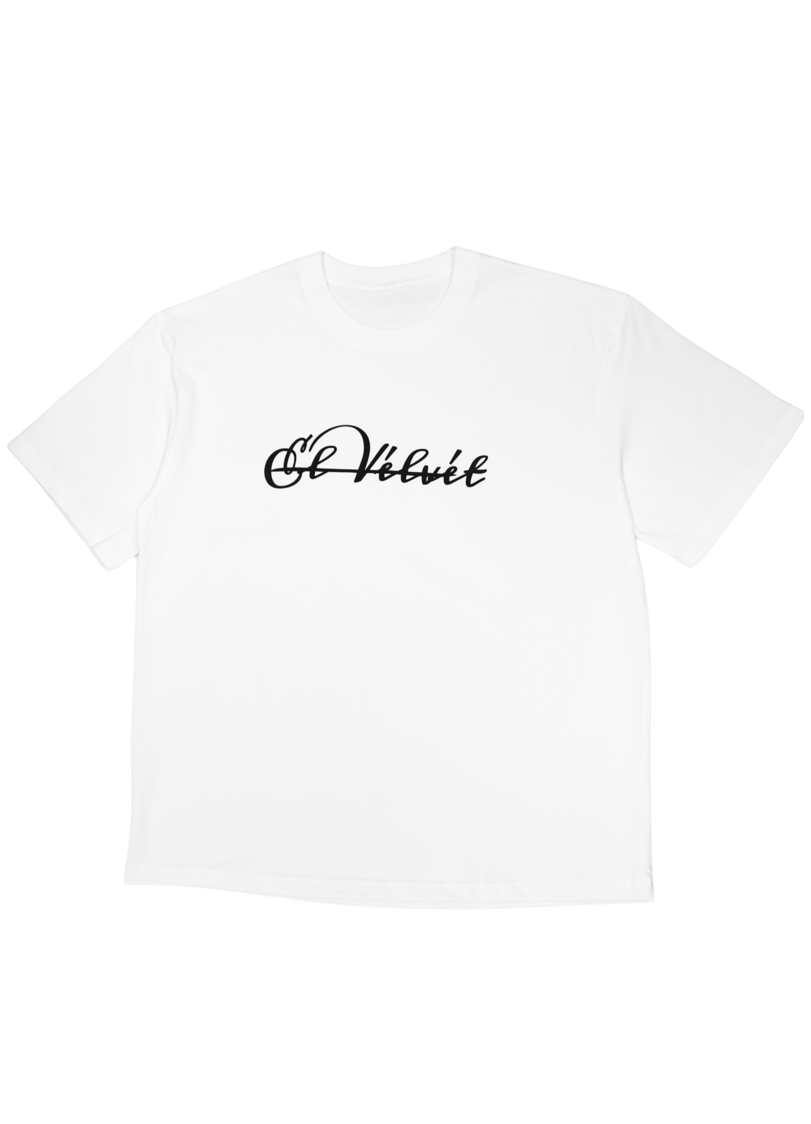 White El Velvet Basic Oversized T Shirt