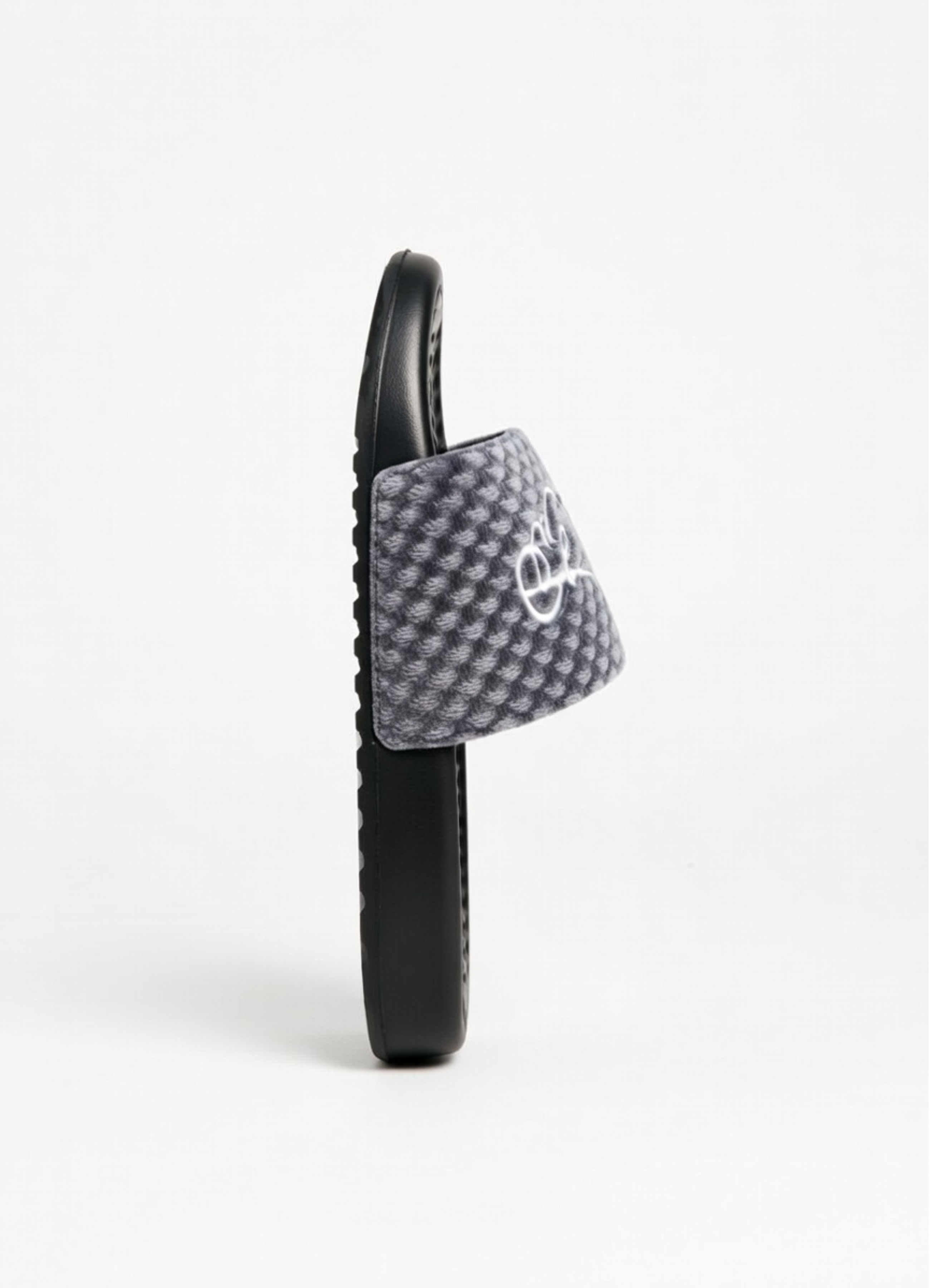 Grey Patterned Velvet CHUNKS Slides - Men & Women