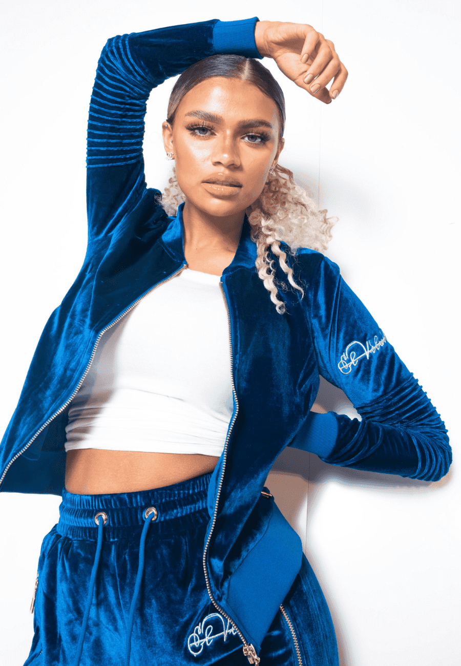 Velvet cheap tracksuit blue