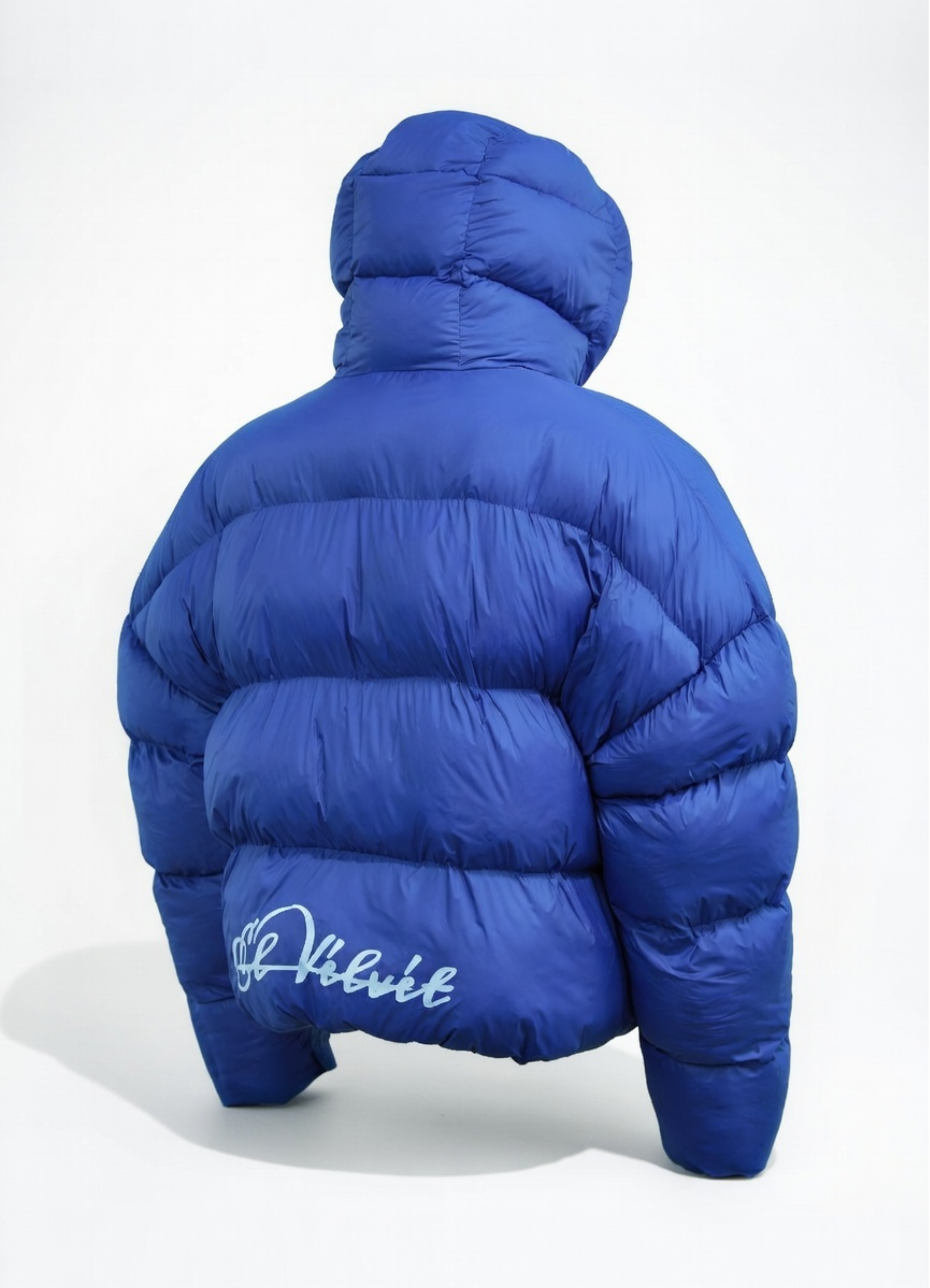 ROYAL BLUE SHEPHERD CROPPED BUBBLE JACKET