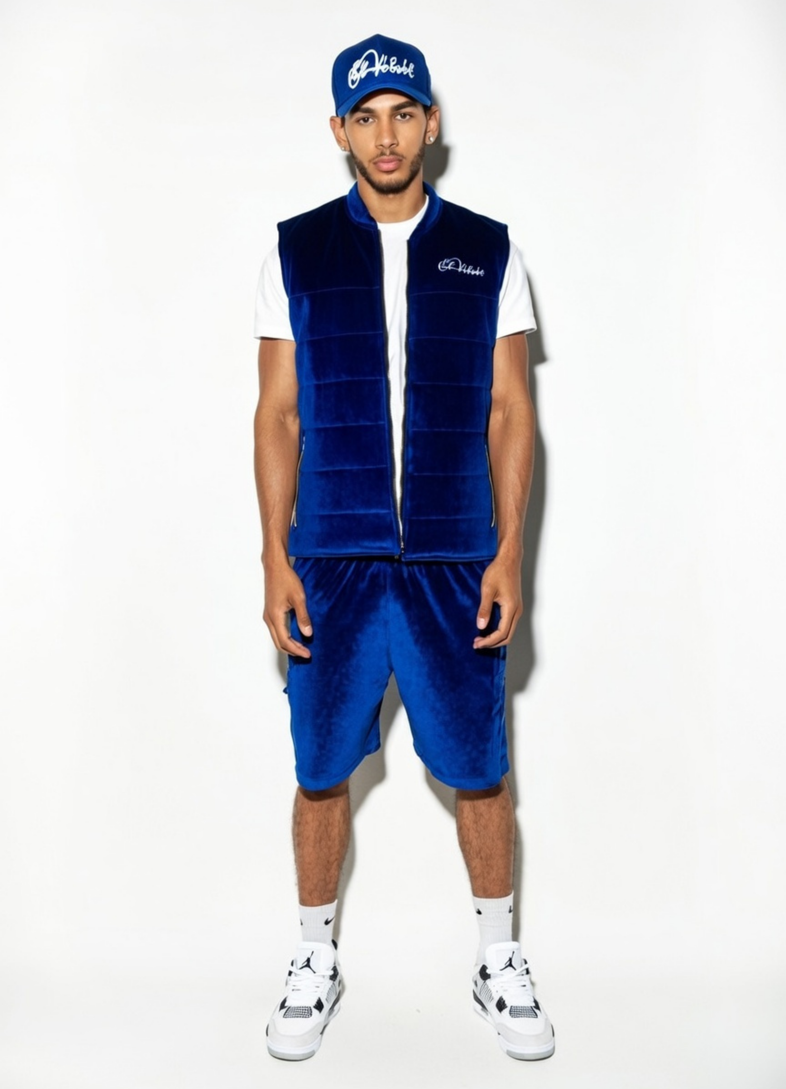 Royal Blue Velvet DAVE Full Short Set
