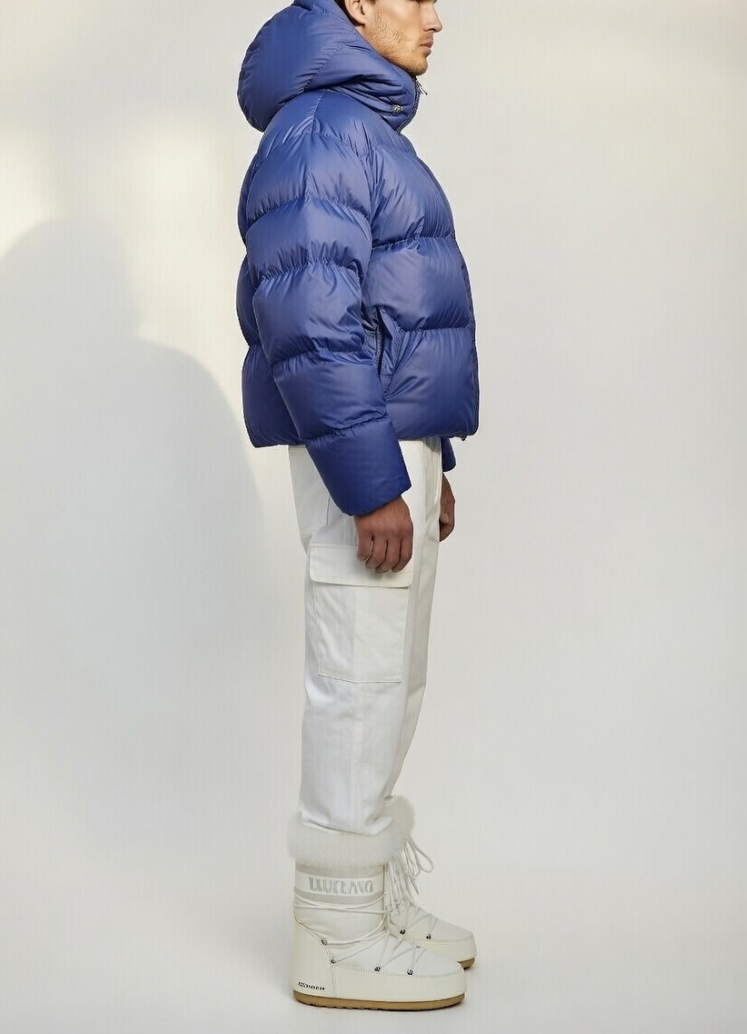 ROYAL BLUE SHEPHERD CROPPED BUBBLE JACKET