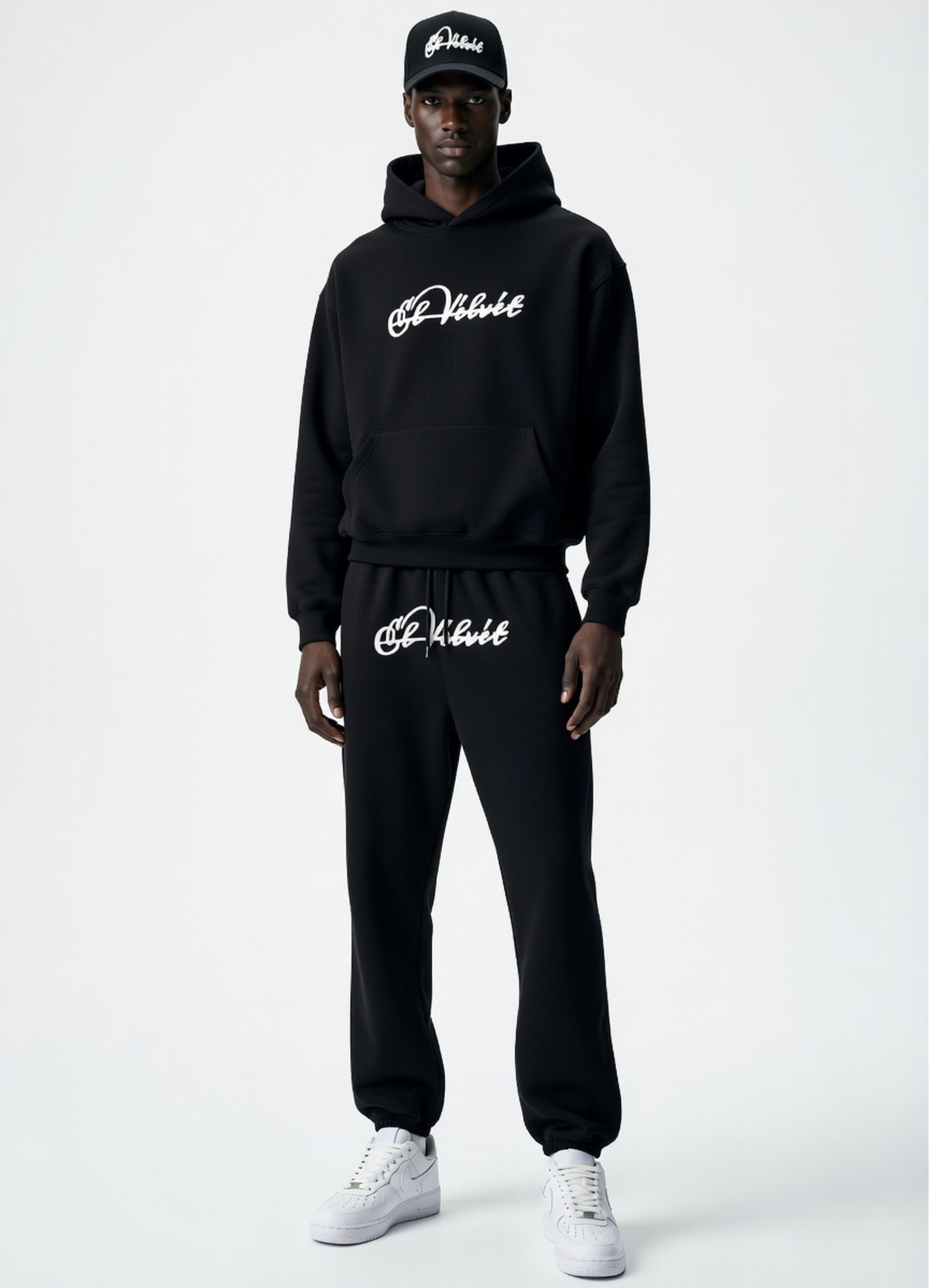 Black El Velvet Basic Joggers