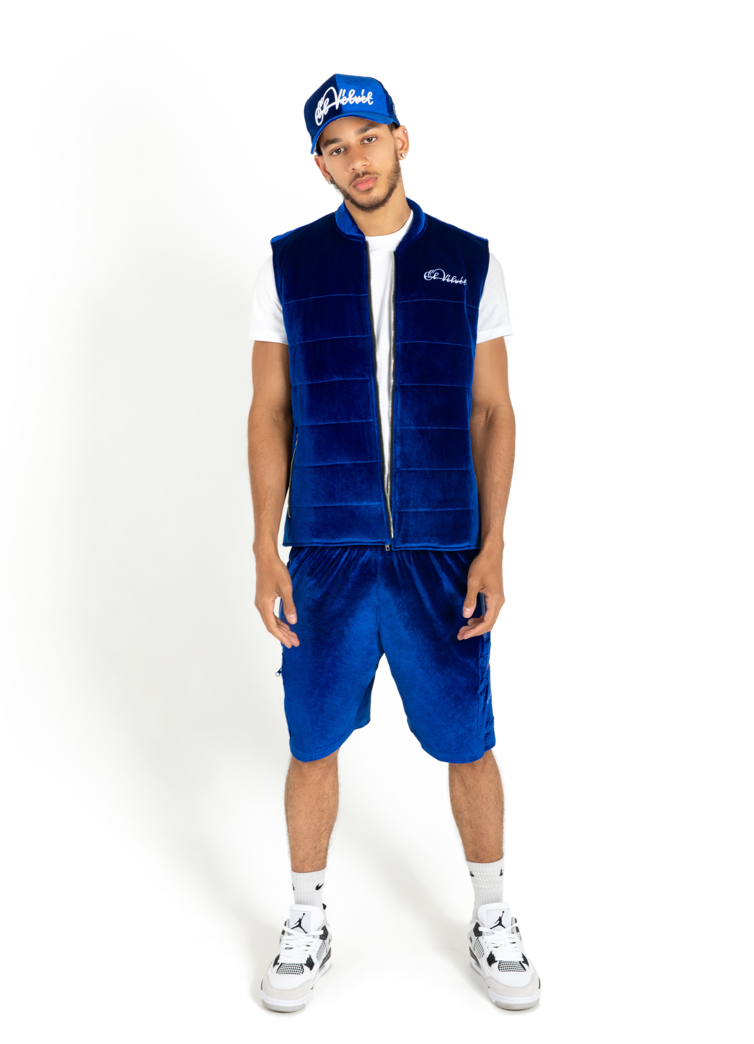 Royal Blue Velvet DAVE Full Short Set