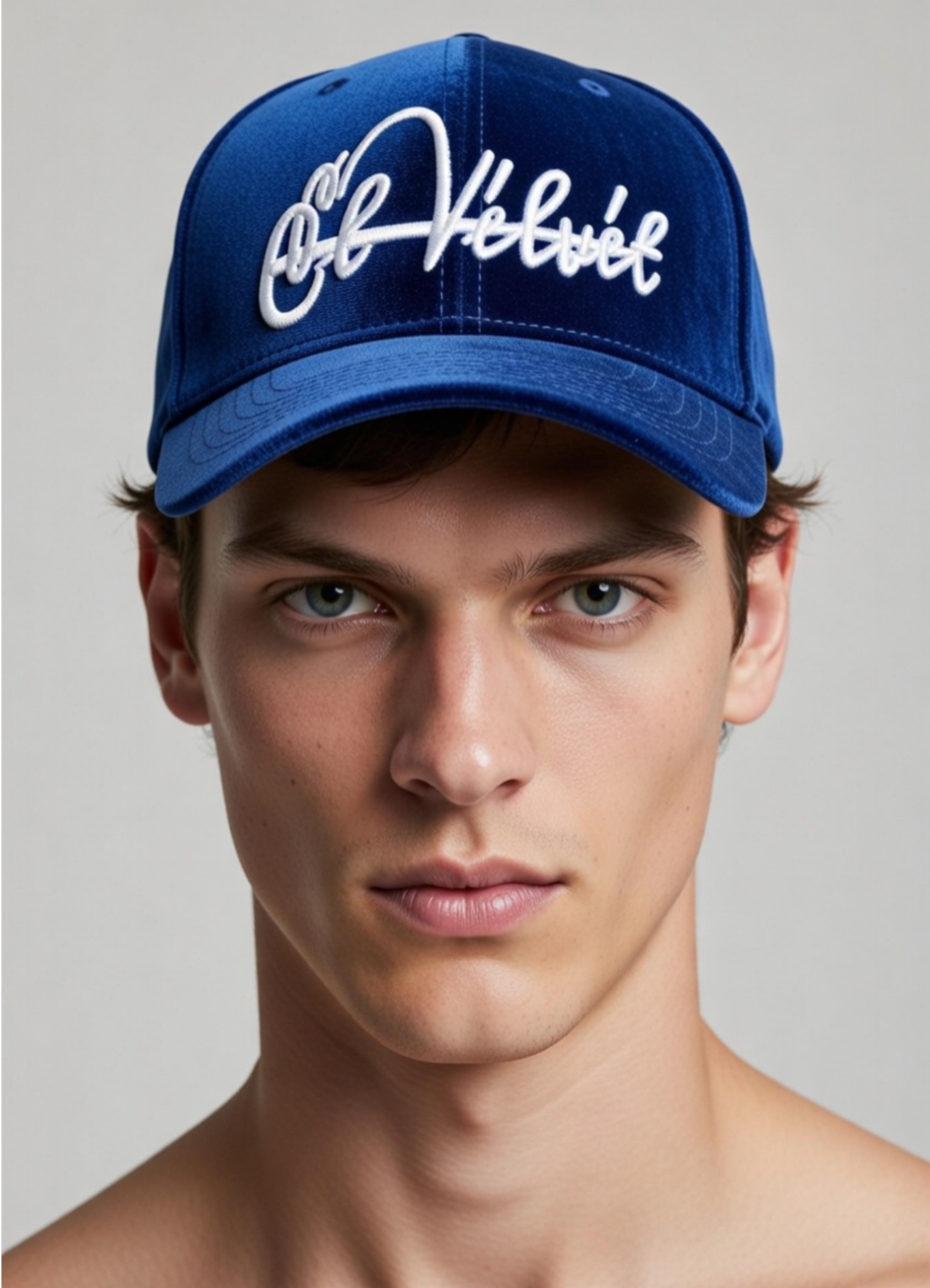 Royal Blue Velvet Cap