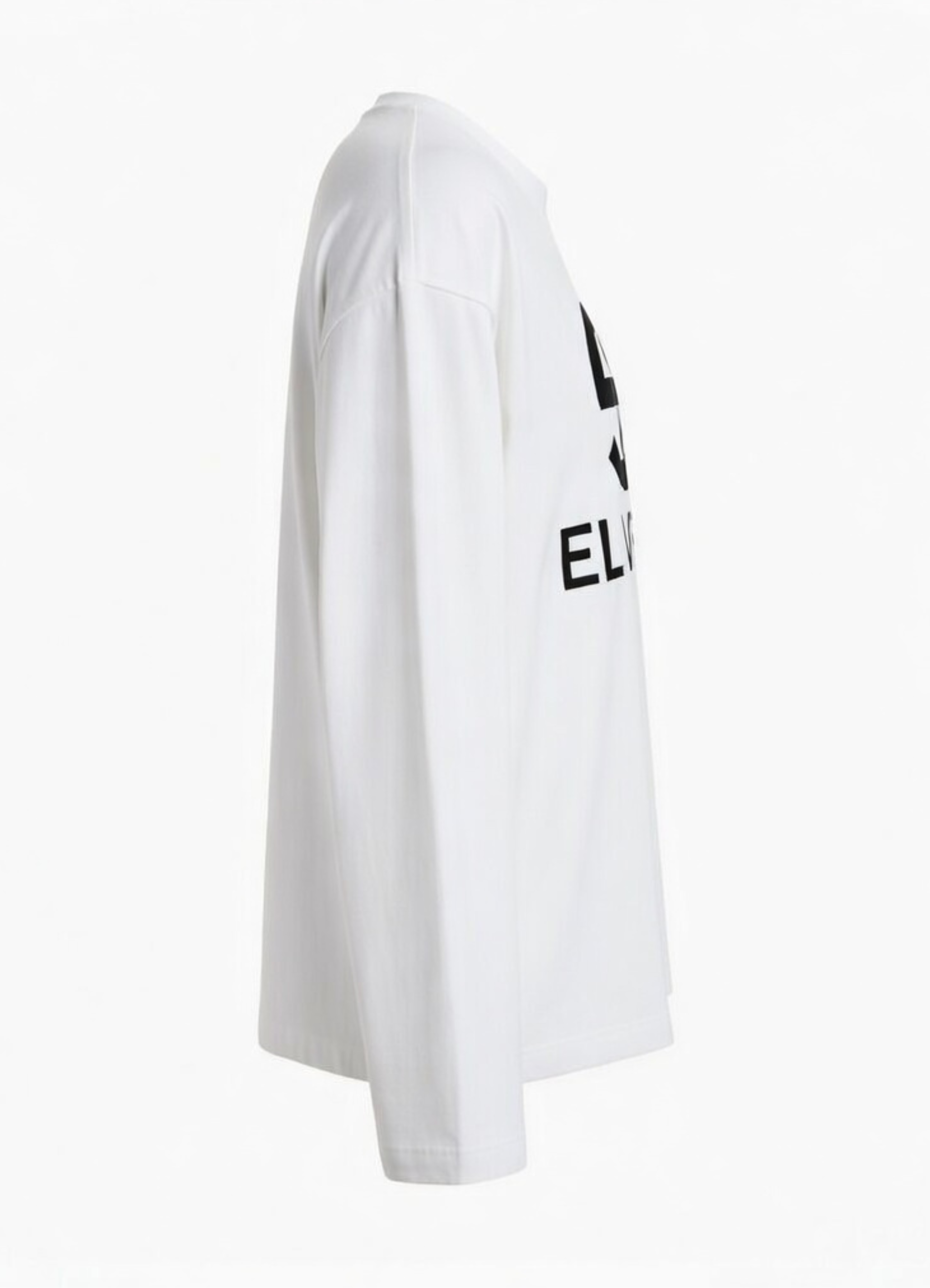 Men - White El Velvet Elegant Long sleeve Oversized T Shirt