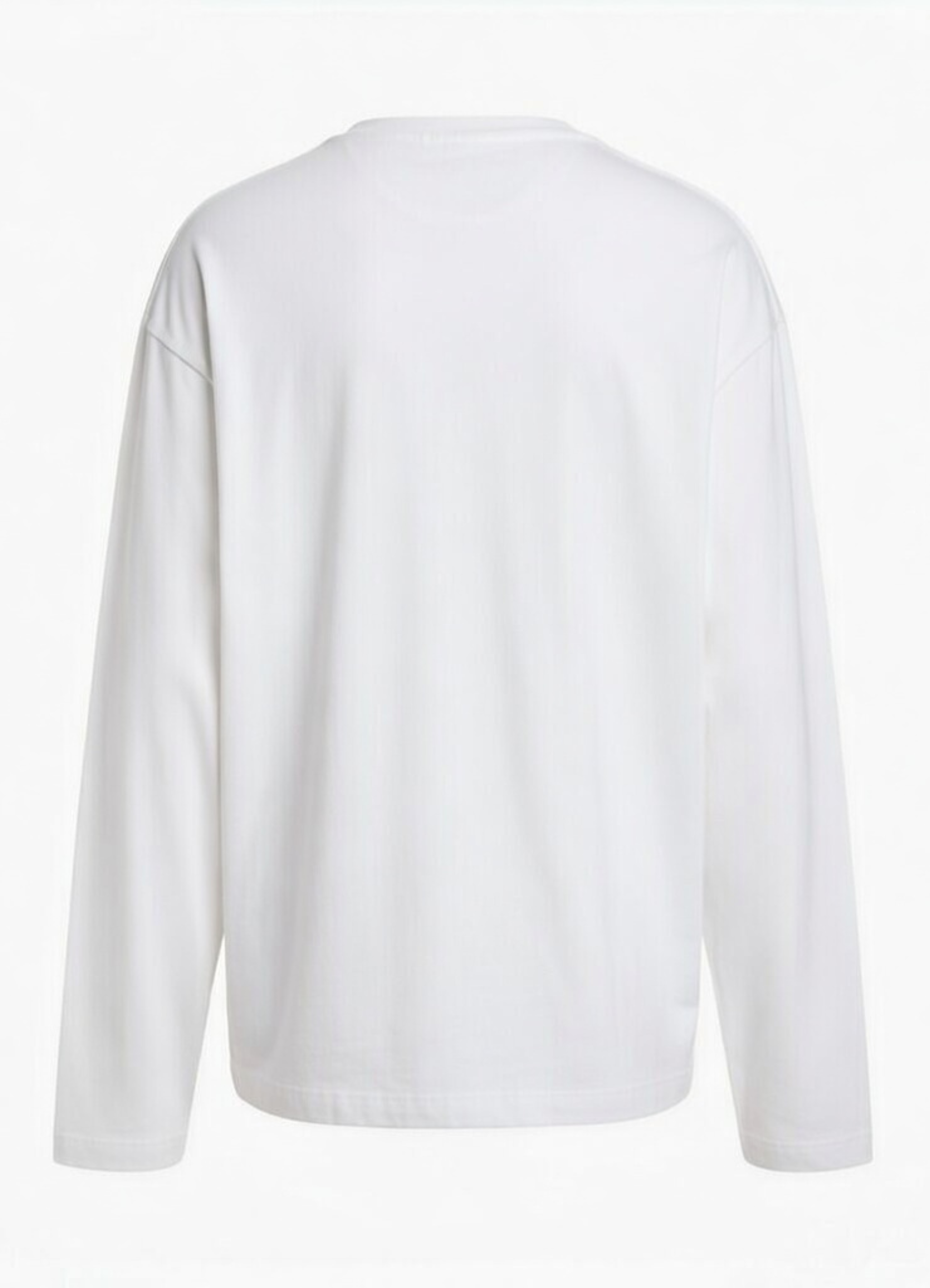 Men - White El Velvet Elegant Long sleeve Oversized T Shirt