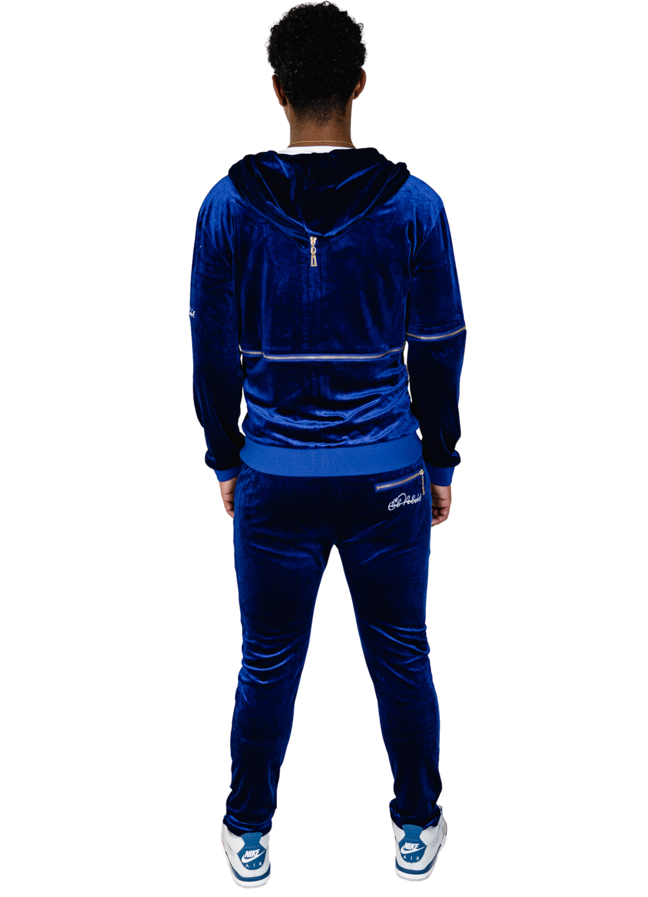 Men's Royal Blue Vélvét - Full Tracksuit