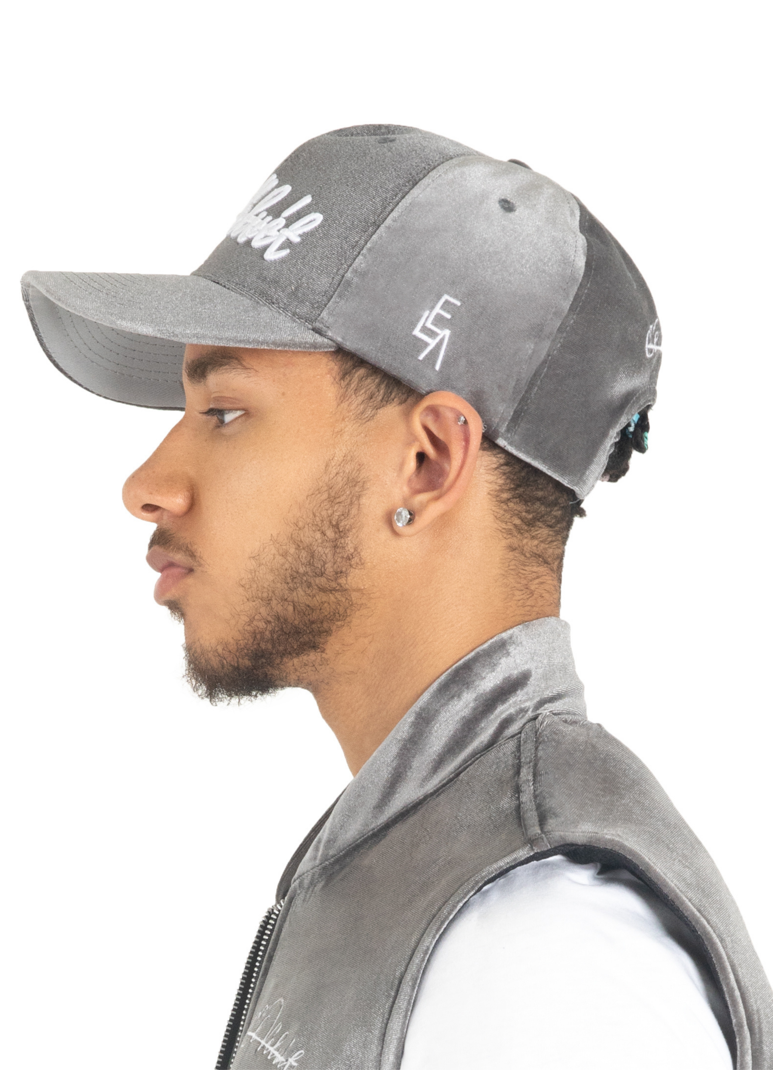 Grey Velvet Cap
