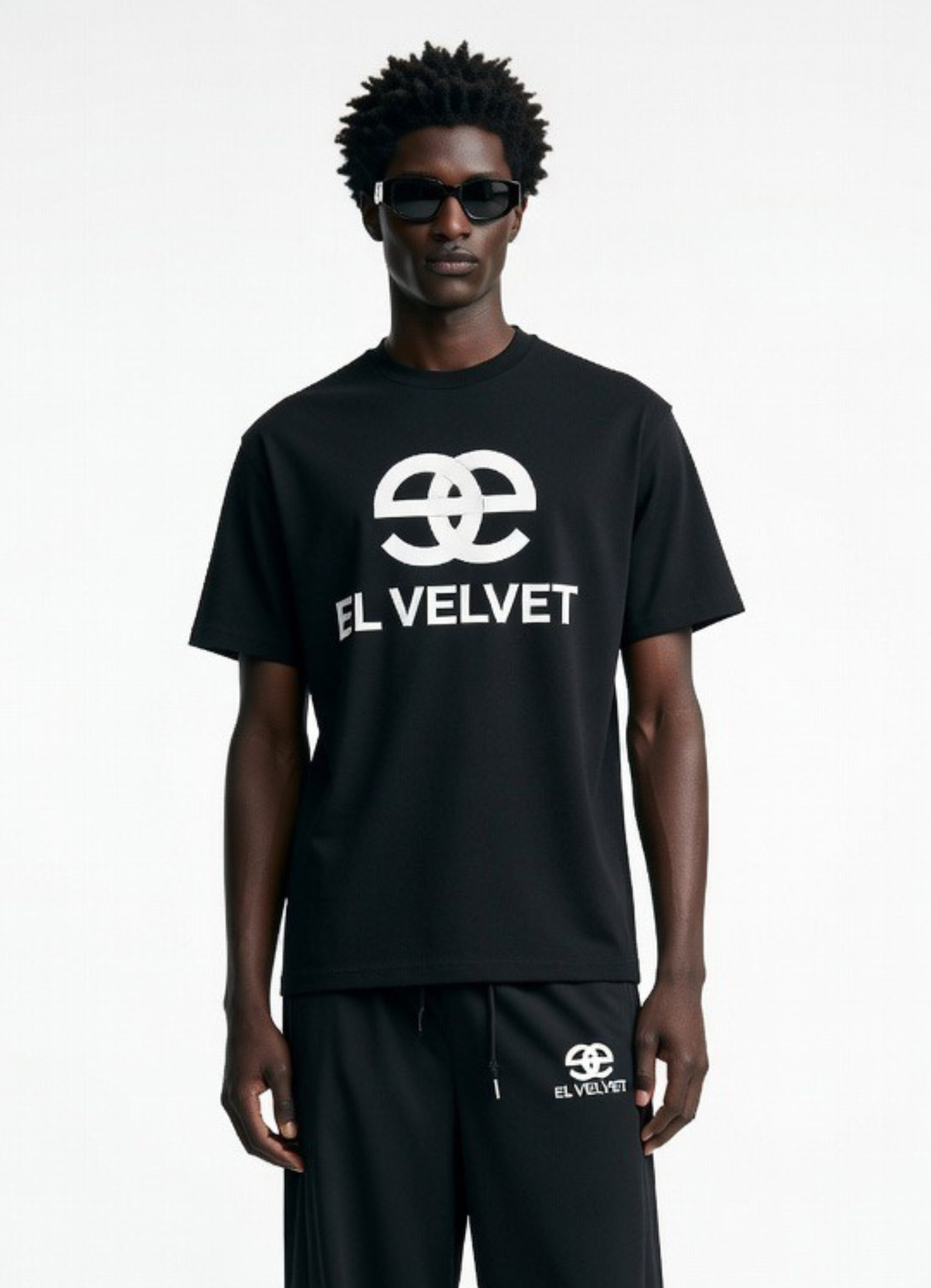 Men - Black El Velvet Elegant Basic T Shirt