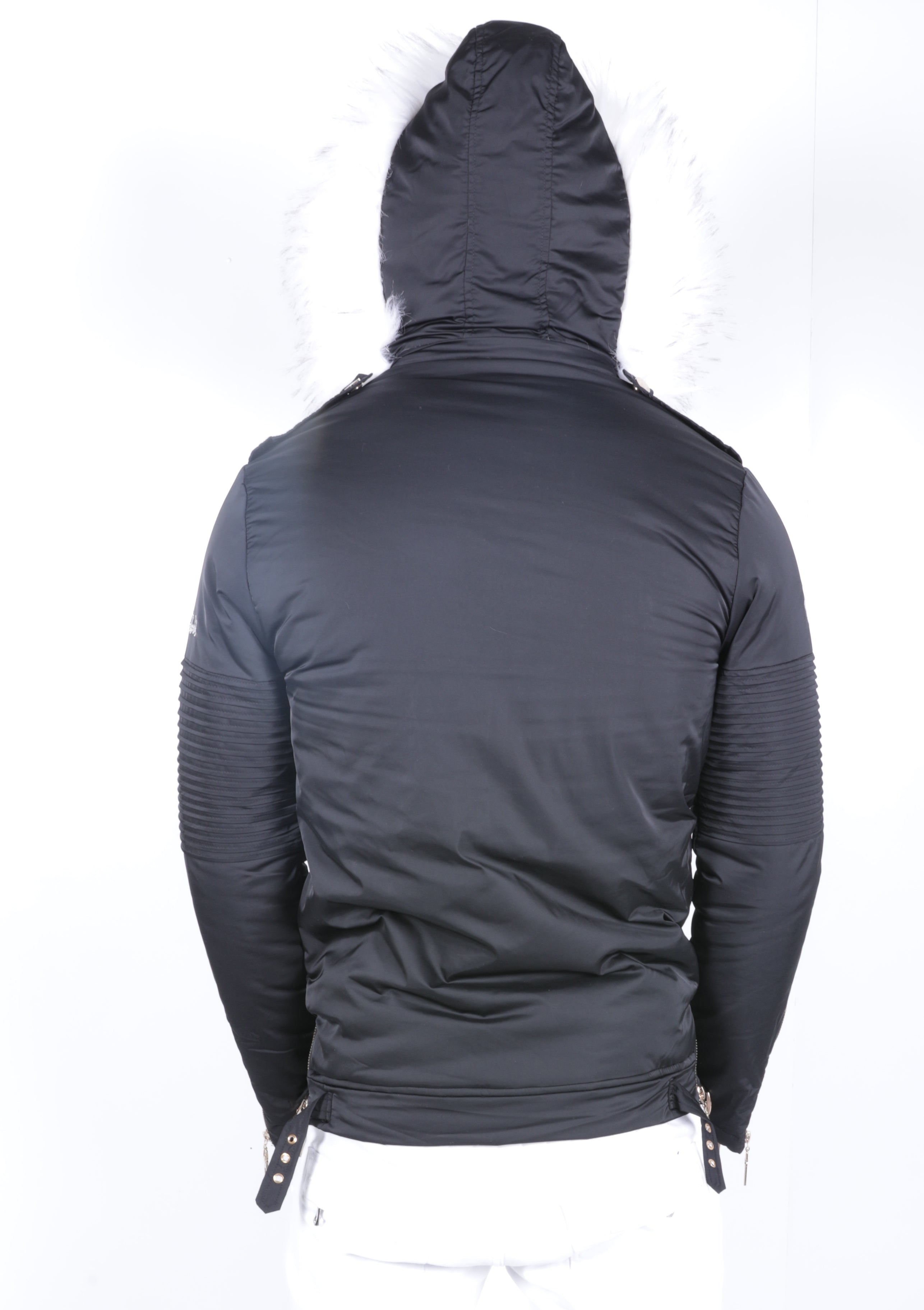 Black El Vélvét Winter Biker Jacket - Faux