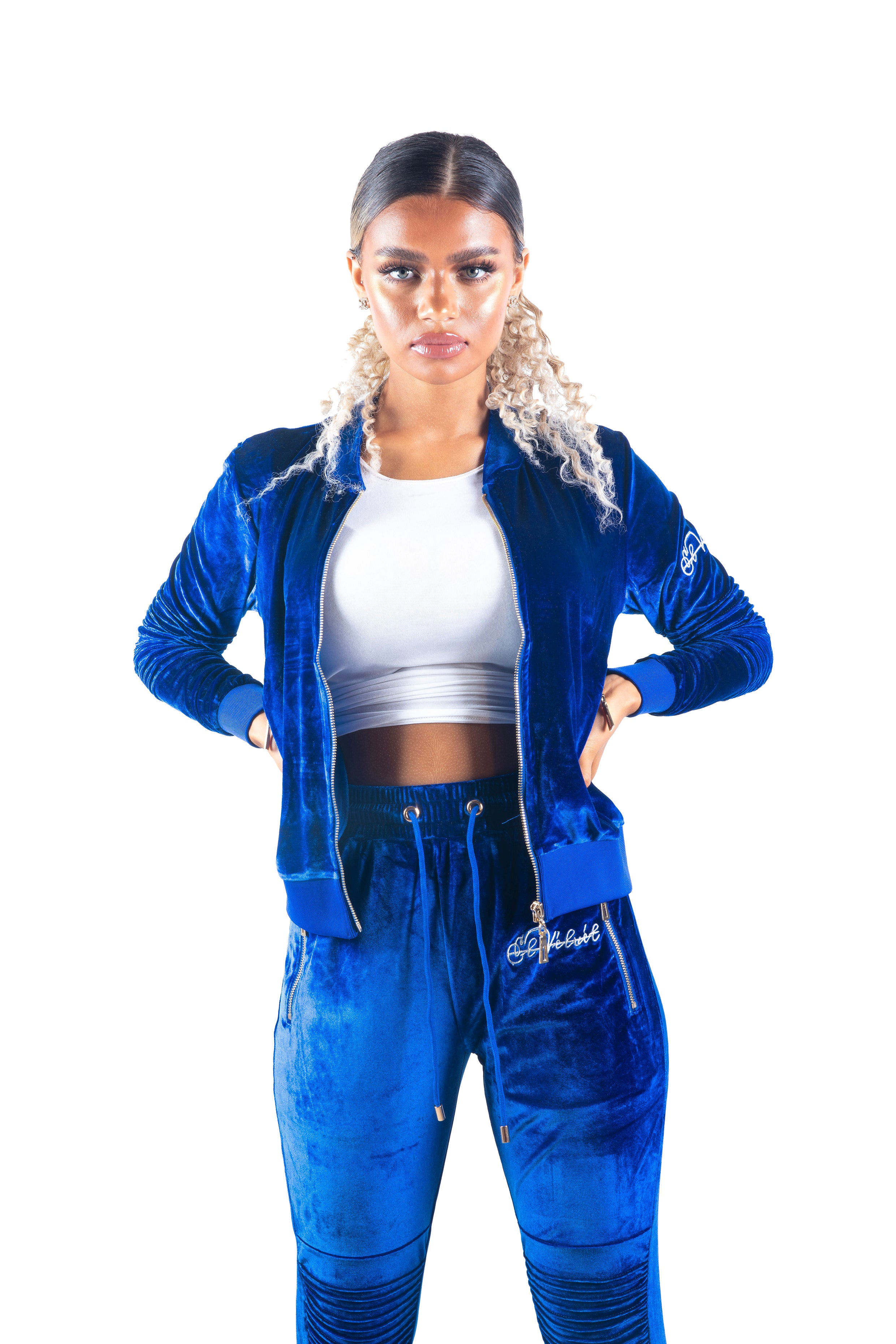 Women's Royal Blue Vélvét - Full Tracksuit