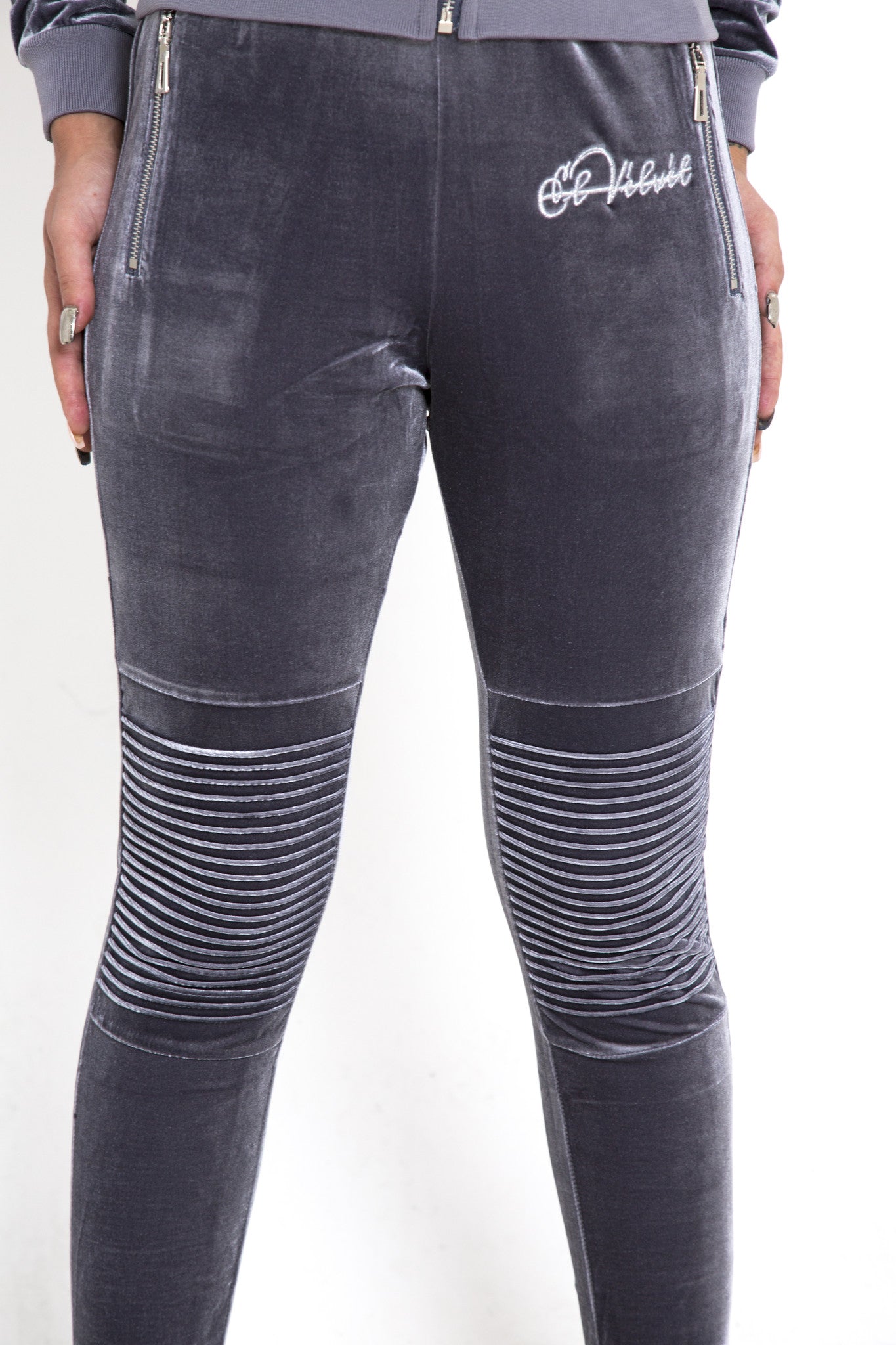 Women's Grey Vélvét Tracksuit - Full tracksuit