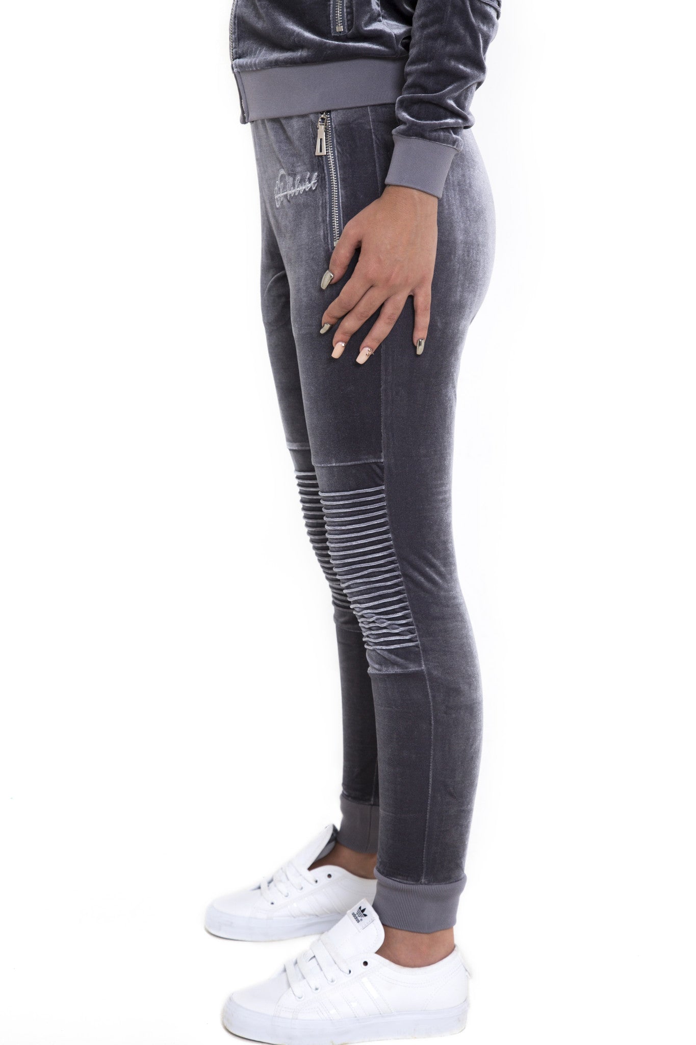 Women's Grey Vélvét Tracksuit - Full tracksuit