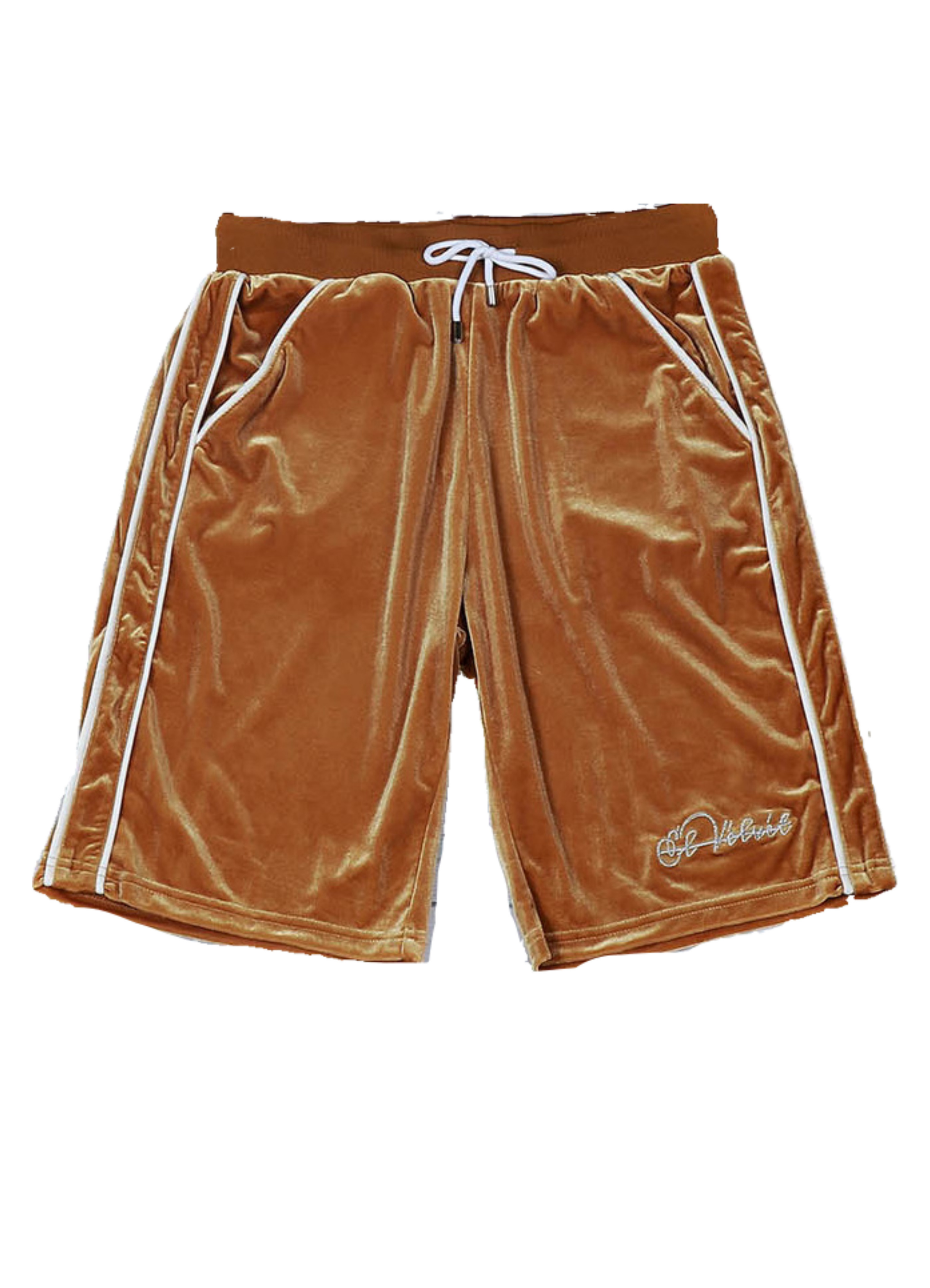 Gold Lined Velvet Shorts