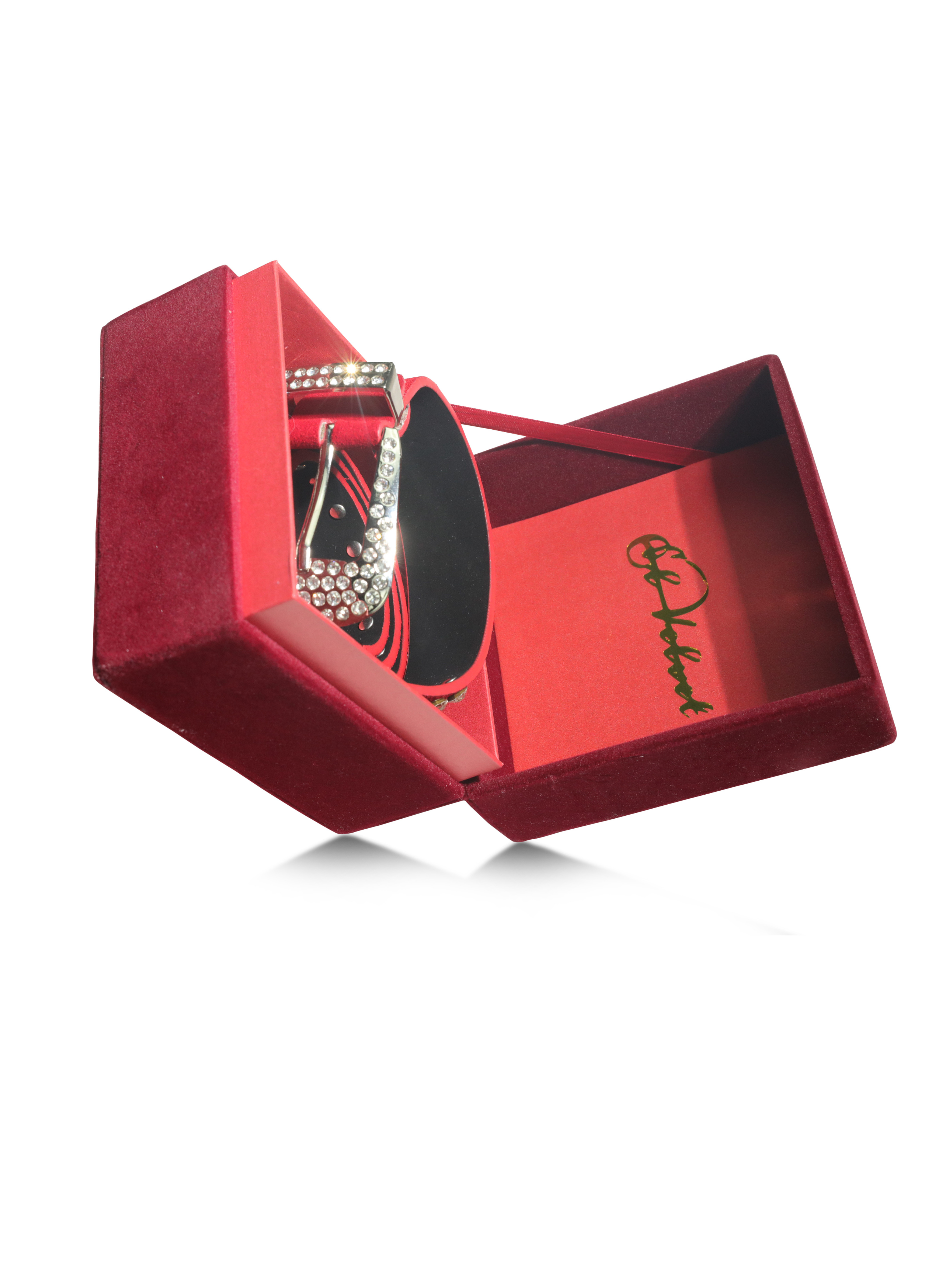 Red Velvet Cowboy Diamanté Belt