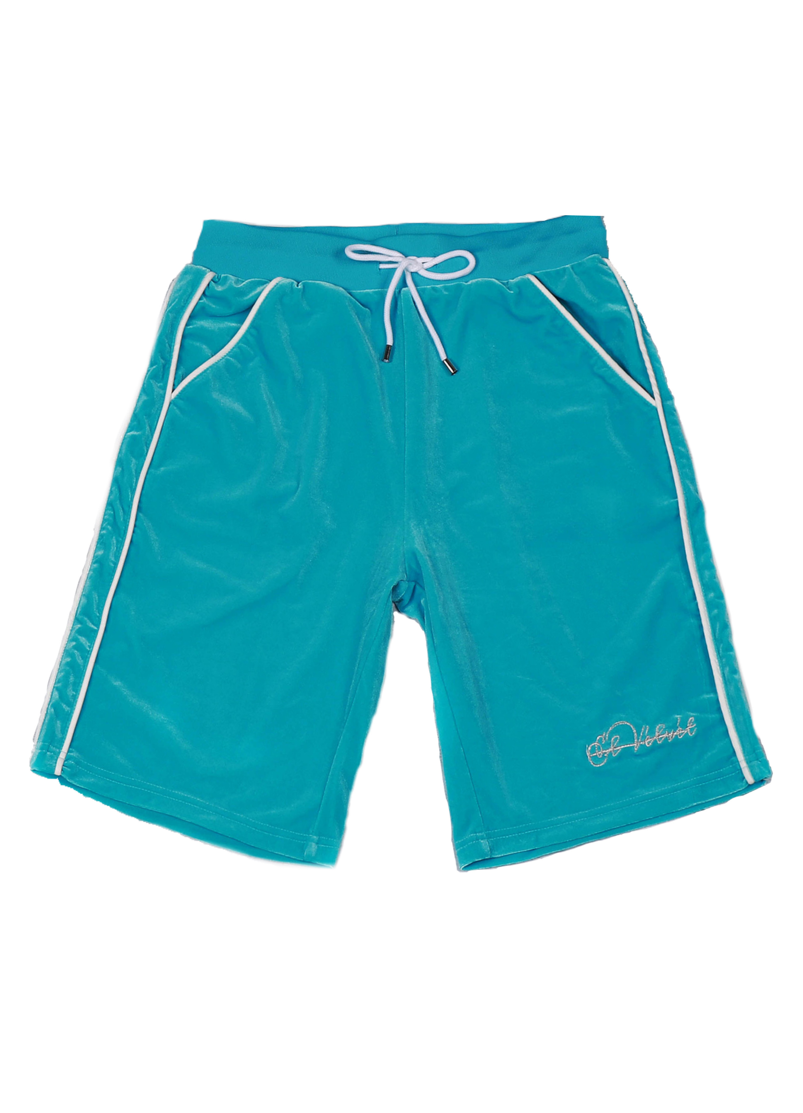 Baby Blue Lined Velvet Shorts