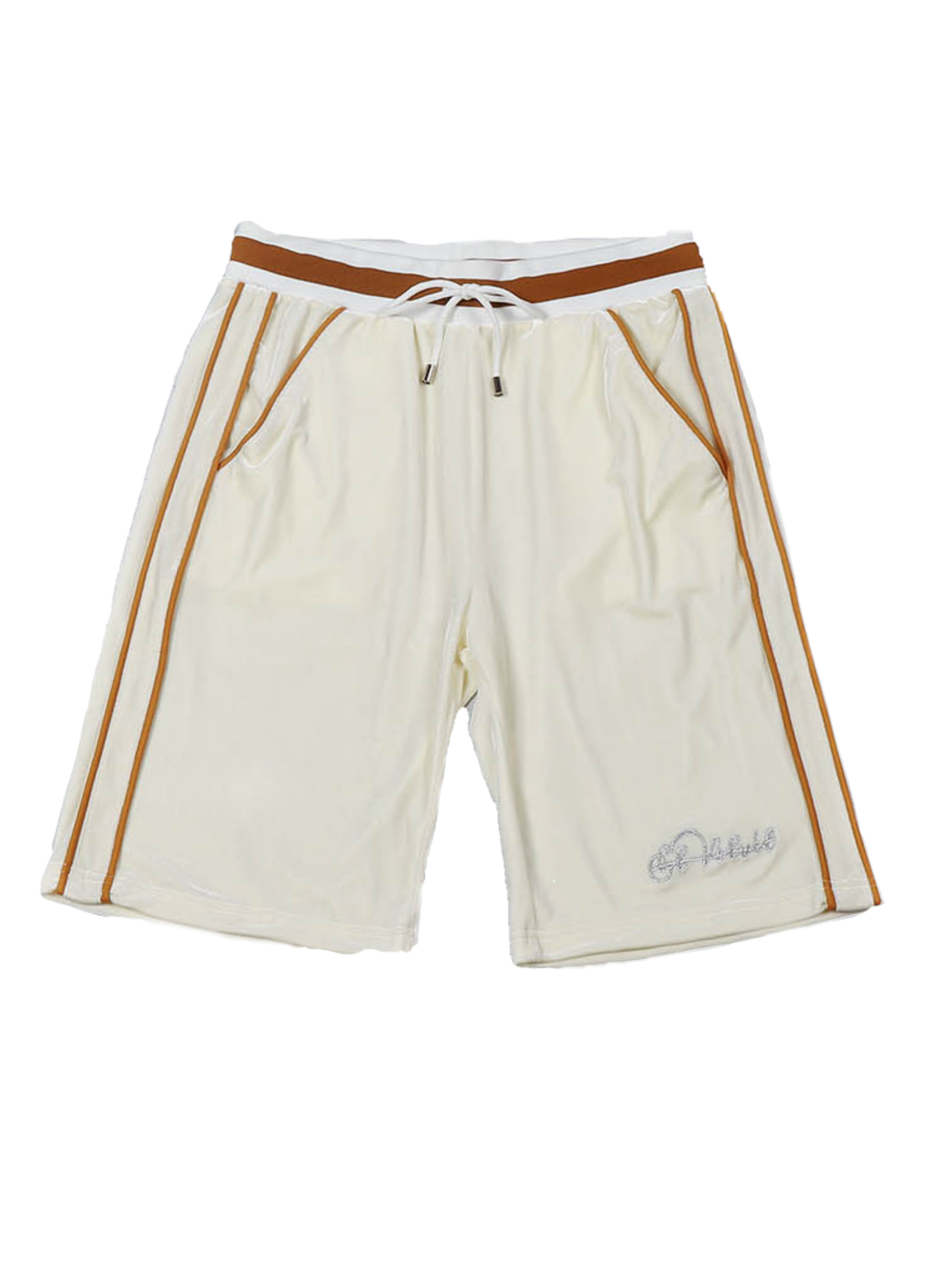 Ivory Lined Velvet Shorts