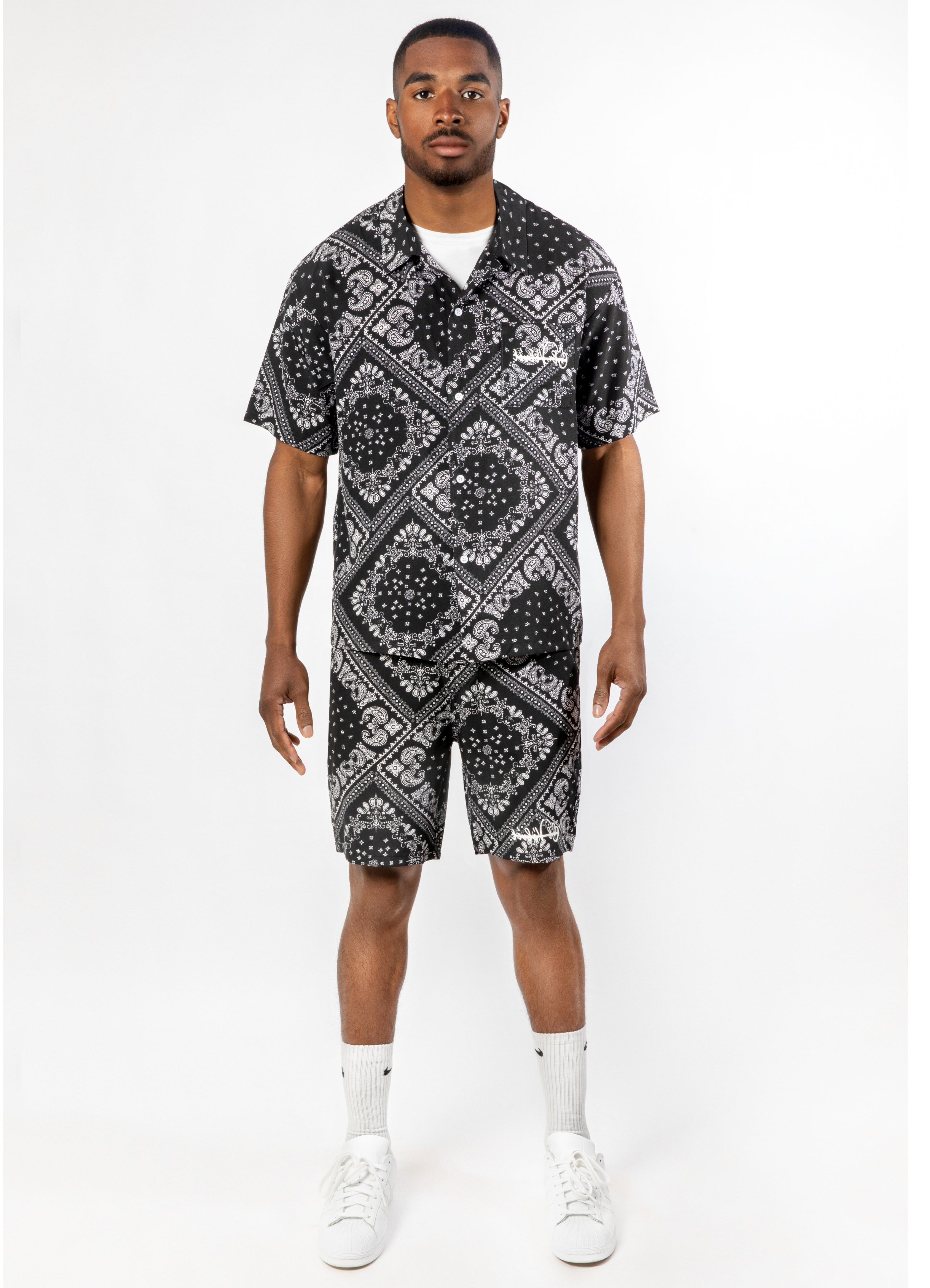 C&A Black Bandana Short Set