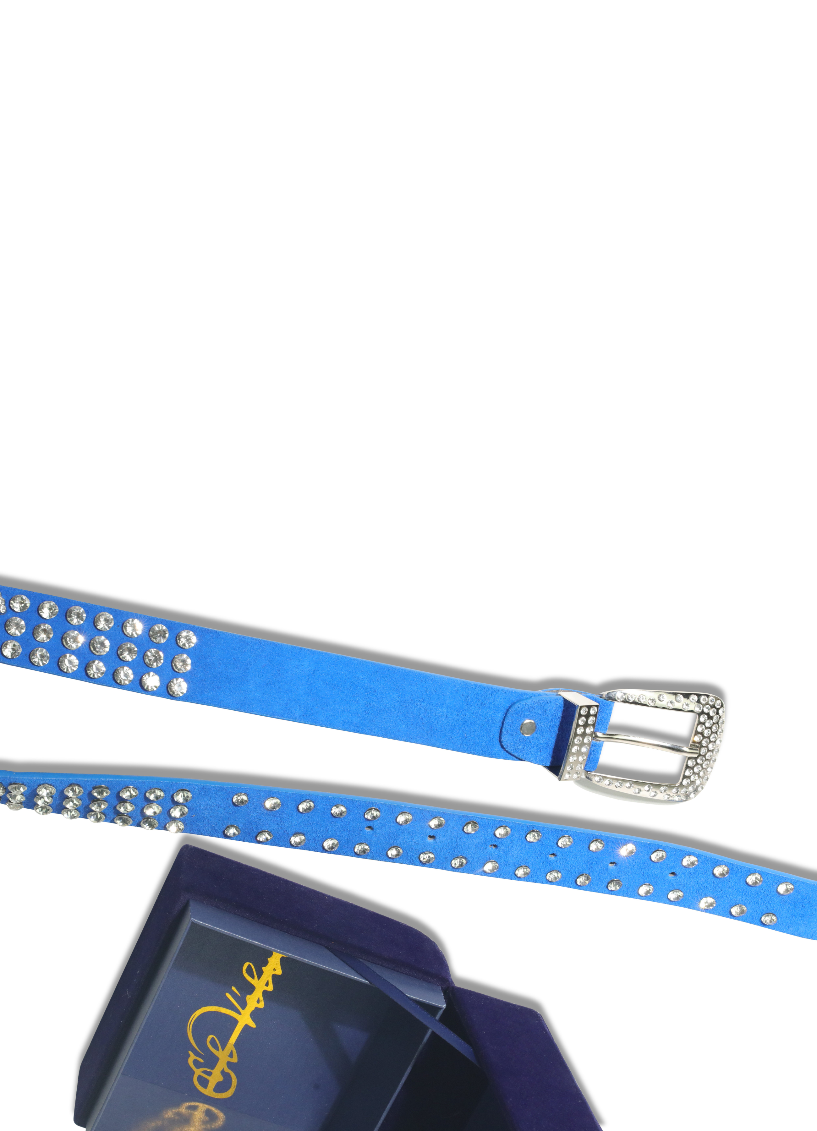 Royal blue Velvet Cowboy Diamanté Belt