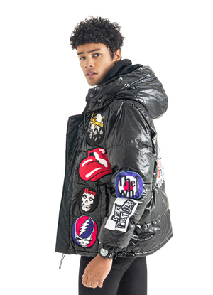 Rockstar Black Puffer Jacket El V lv t