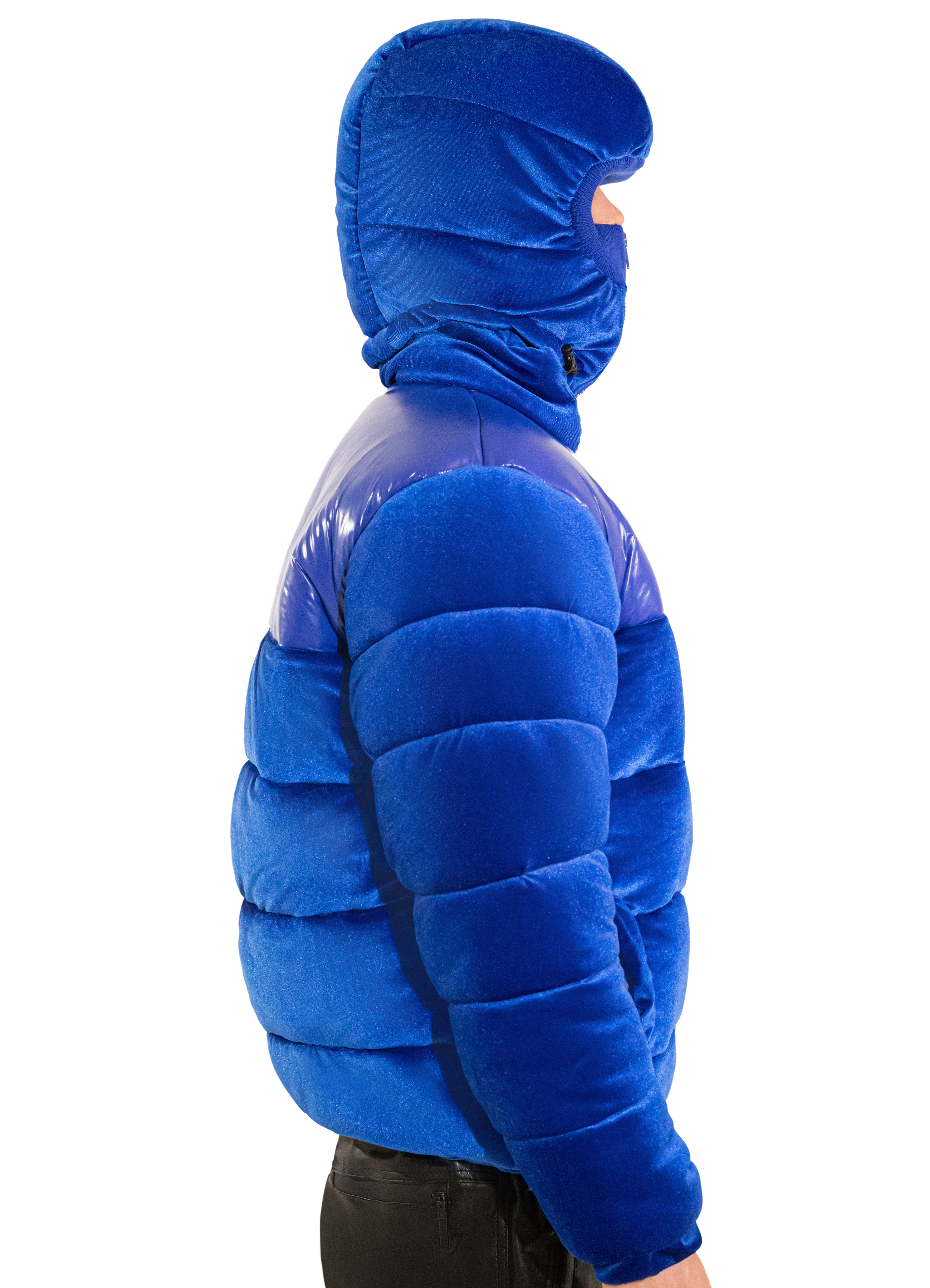 Royal Blue Adams Velvet Puffer Jacket