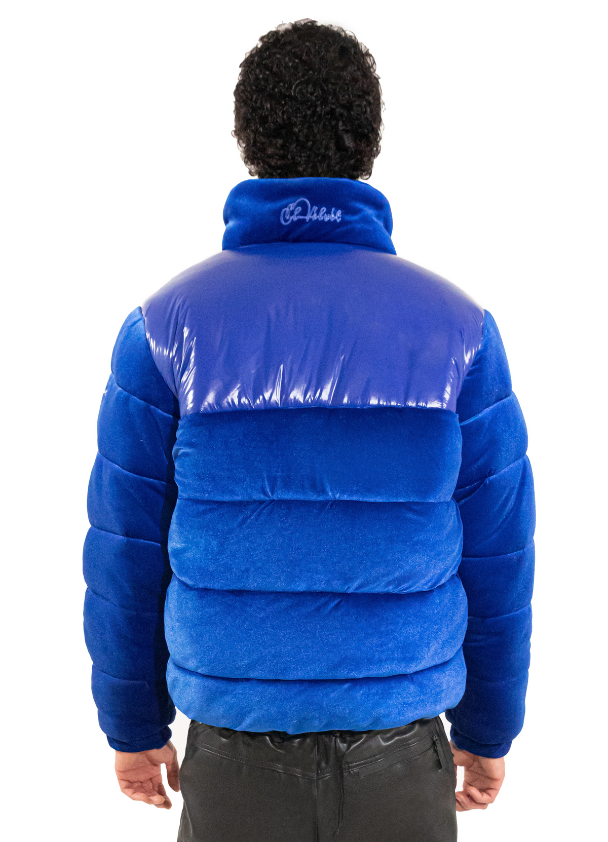 Royal Blue Adams Velvet Puffer Jacket El Velvet
