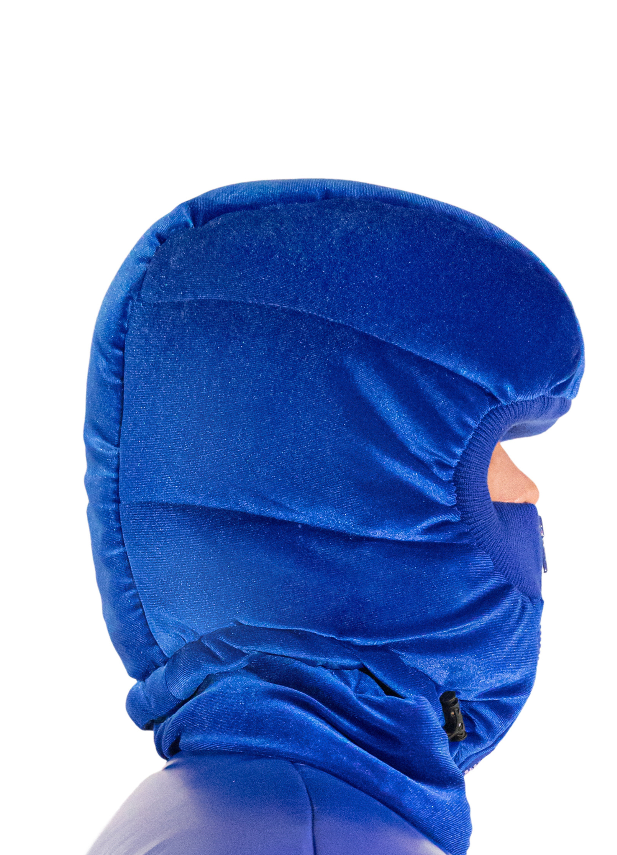 Royal Blue Puffer Velvet Ski Mask | Balaclava