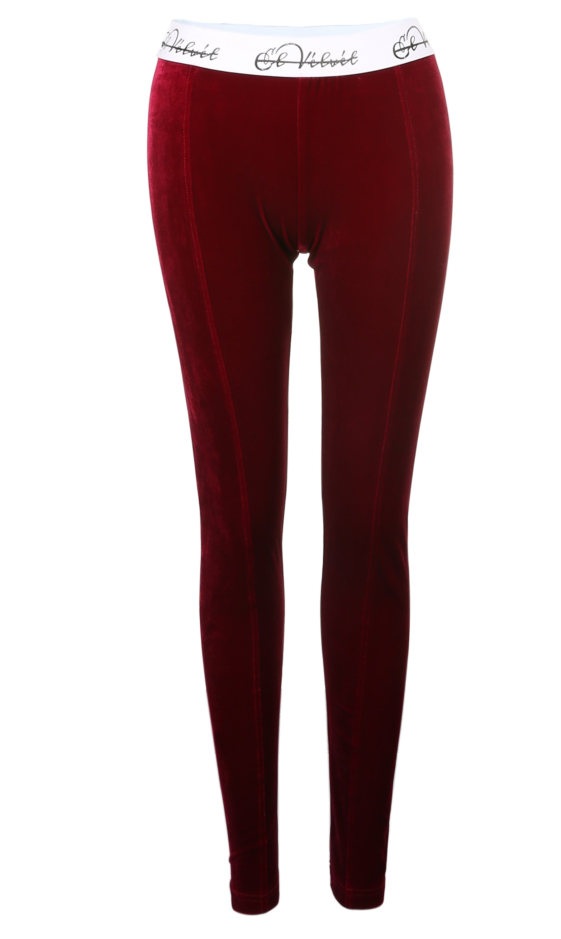 Burgundy Velvet Taped Bralet & Pants/ Leggings Full Set