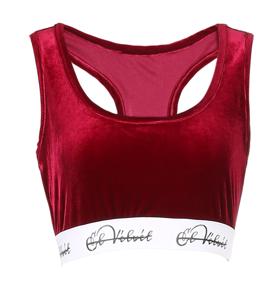 Burgundy Velvet Taped Bralet & Pants/ Leggings Full Set