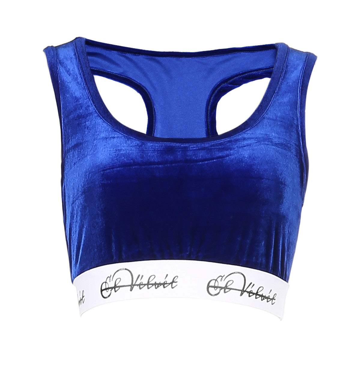 Royal Blue Velvet Taped Bralet & Pants/ Leggings Full Set